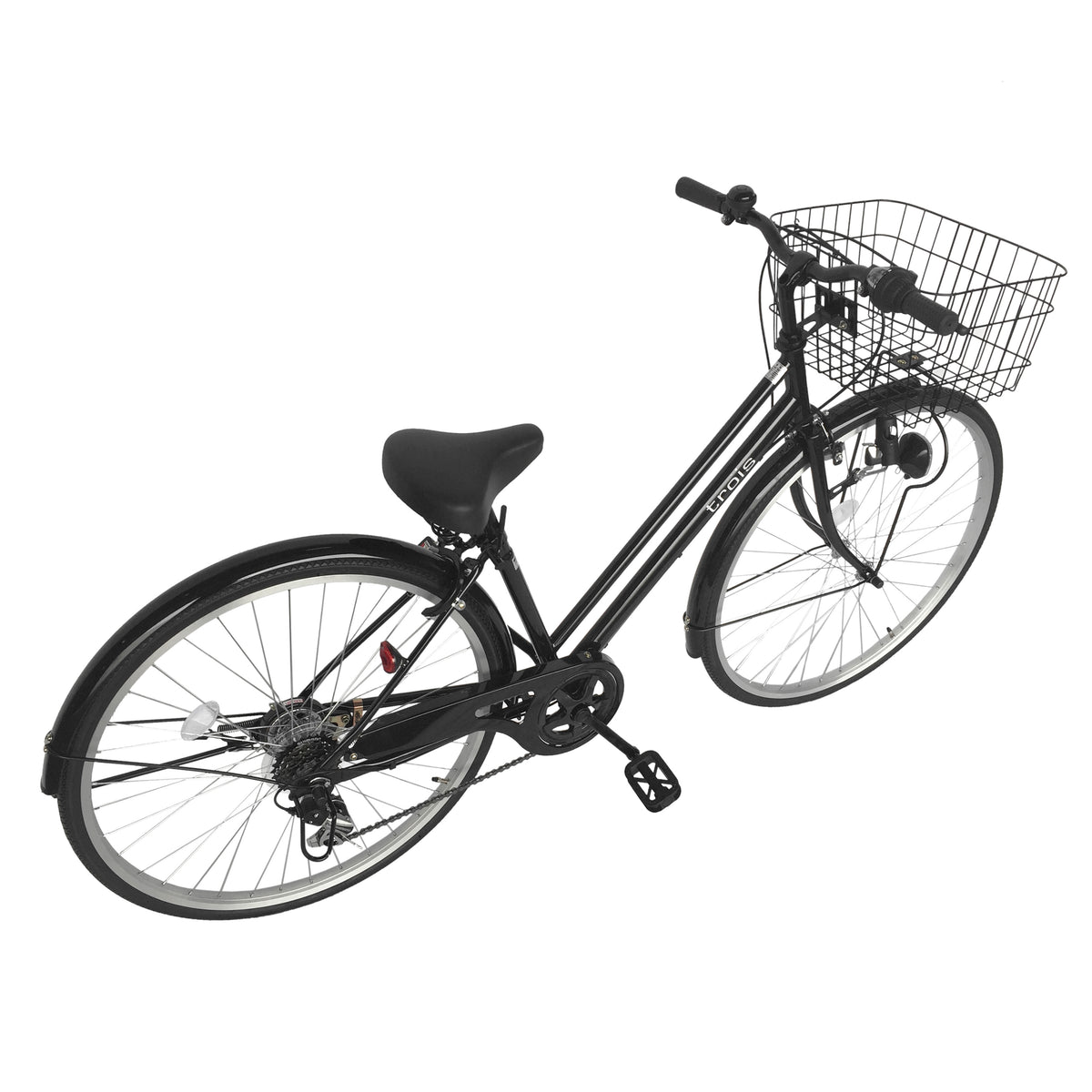欠品入荷未定 trois(トロワ) 自転車 ママチャリ 27インチ 6段変速ギア ブラック – 自転車 通販のゴーゴーサイクリング